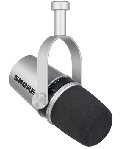 Shure MV7 Micrófono USB para podcasting, grabación, transmisión y Juego en Vivo, Salida de Auriculares incorporada, Todo el micrófono dinámico USB/XLR de Metal, tecnología de Voz en Voz