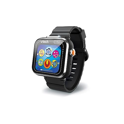 VTech KidiZoom SmartWatch MAX Negro Reloj Digital Niño, Foto, Selfie, Vídeo, Pantalla Táctil Horizontal, Juguete de Alta Tecnología, Regalo para Niños y Adolescentes de 5 años a 14 años - Contenido en