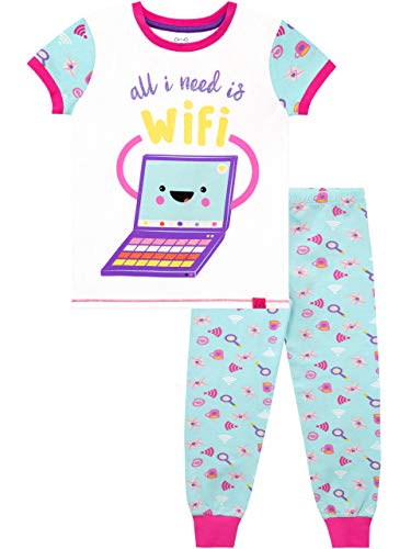 Harry Bear Pijama para niñas Todo lo Que Necesito es Wi-Fi Azul 6-7 Años
