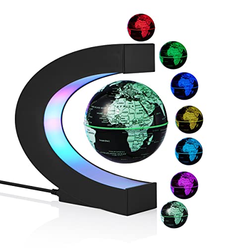 Bola de levitación magnética Multicolor cambiante LED Bola flotante Flotante giratorio Mapa del mundo Lámpara decorativa Regalos geniales Luz nocturna para oficina Decoración de escritorio en casa