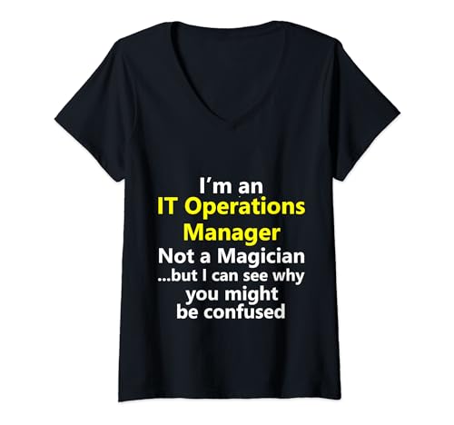 Mujer Gerente de Operaciones de TI Director Empleo Tecnología de la Información Camiseta Cuello V