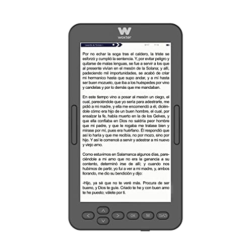 Woxter E-Book Scriba 195 S Black Lector Compacto de Libros Electrónicos, 4,7 pulgadas, 960 x 540, Pantalla E-Ink Blanca Pearl, EPUB, PDF, 4 GB, 2000+ Libros, Color Negro