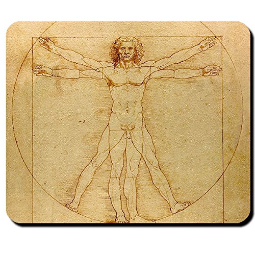 Leonardo Da Vinci de El hombre de Vitruvio de ciencia Anatomía humanos Historia Darstellung – Ratón Mousepad Ordenador Laptop PC # 16302